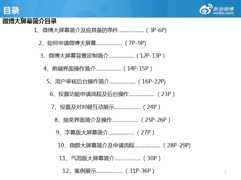 微博大屏幕产品手册V1.0Bet.ppt_第2页