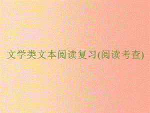 浙江省2019中考語文 自主讀背復習手冊 文學類文本閱讀復習（閱讀考查）課件.ppt