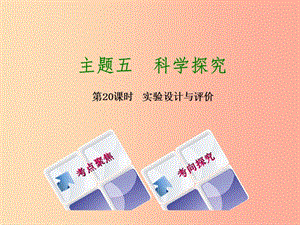 湖南省2019年中考化學復習 主題五 科學探究 第20課時 實驗設計與評價課件.ppt