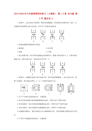 2019-2020年九年級物理同步練習（人教版） 第二十章 電與磁 第5節(jié) 磁生電 2.doc