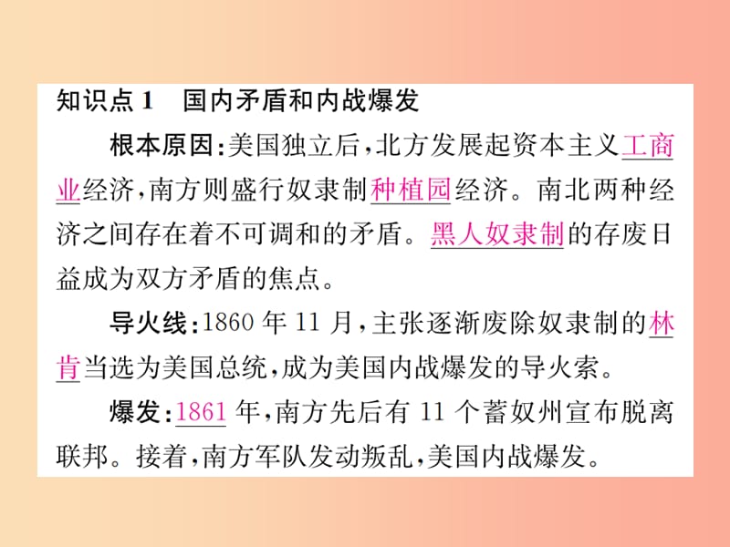 2019秋九年级历史上册 第六单元 资本主义的扩张 第22课 美国内战课件 中华书局版.ppt_第2页