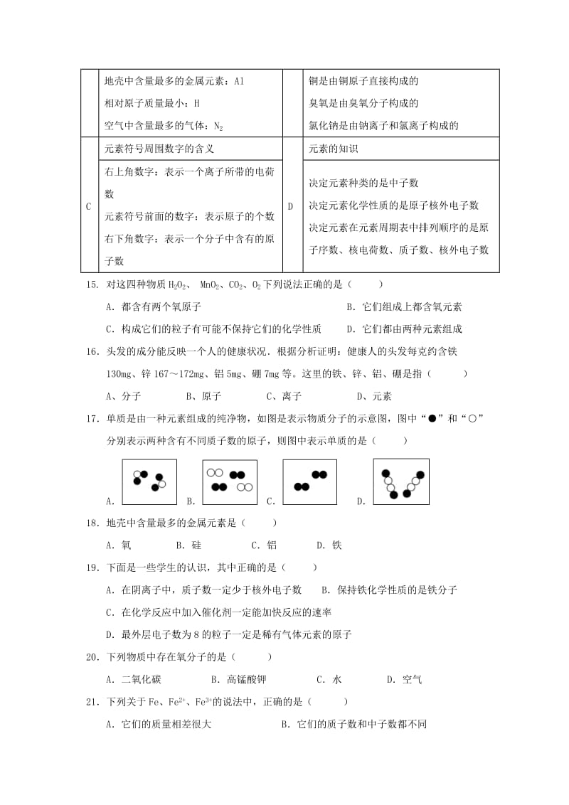 2019-2020年九年级化学上学期10月月考试题新人教版.doc_第3页