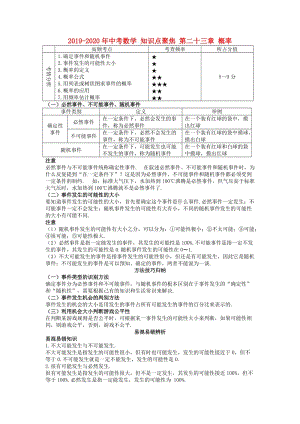 2019-2020年中考數(shù)學(xué) 知識點(diǎn)聚焦 第二十三章 概率.doc