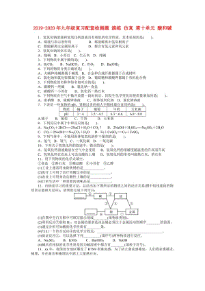 2019-2020年九年級(jí)復(fù)習(xí)配套檢測(cè)題 演練 仿真 第十單元 酸和堿.doc