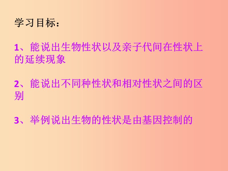 吉林省通化市八年级生物下册 7.2.1基因控制生物的性状课件 新人教版.ppt_第3页