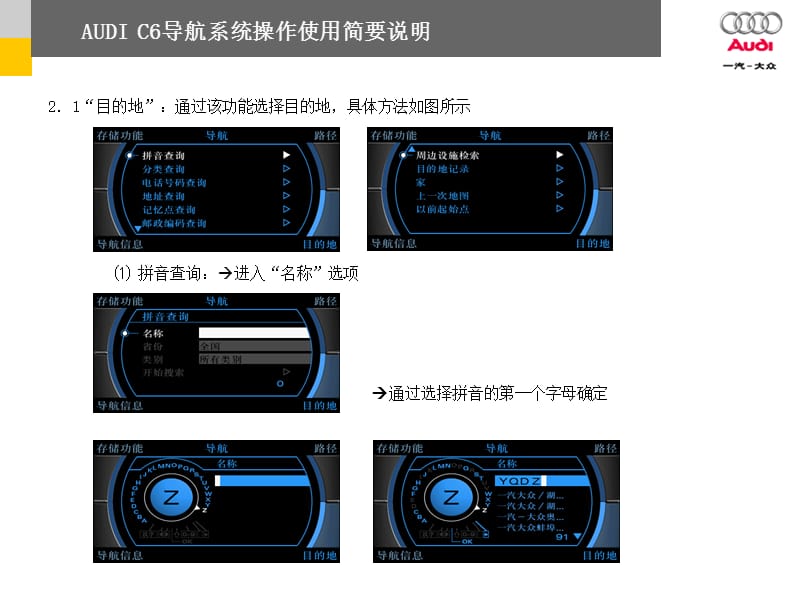 AudiA6LMMI导航系统说明.ppt_第3页