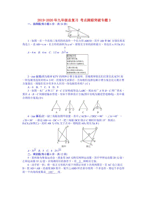 2019-2020年九年級總復習 考點跟蹤突破專題3.doc