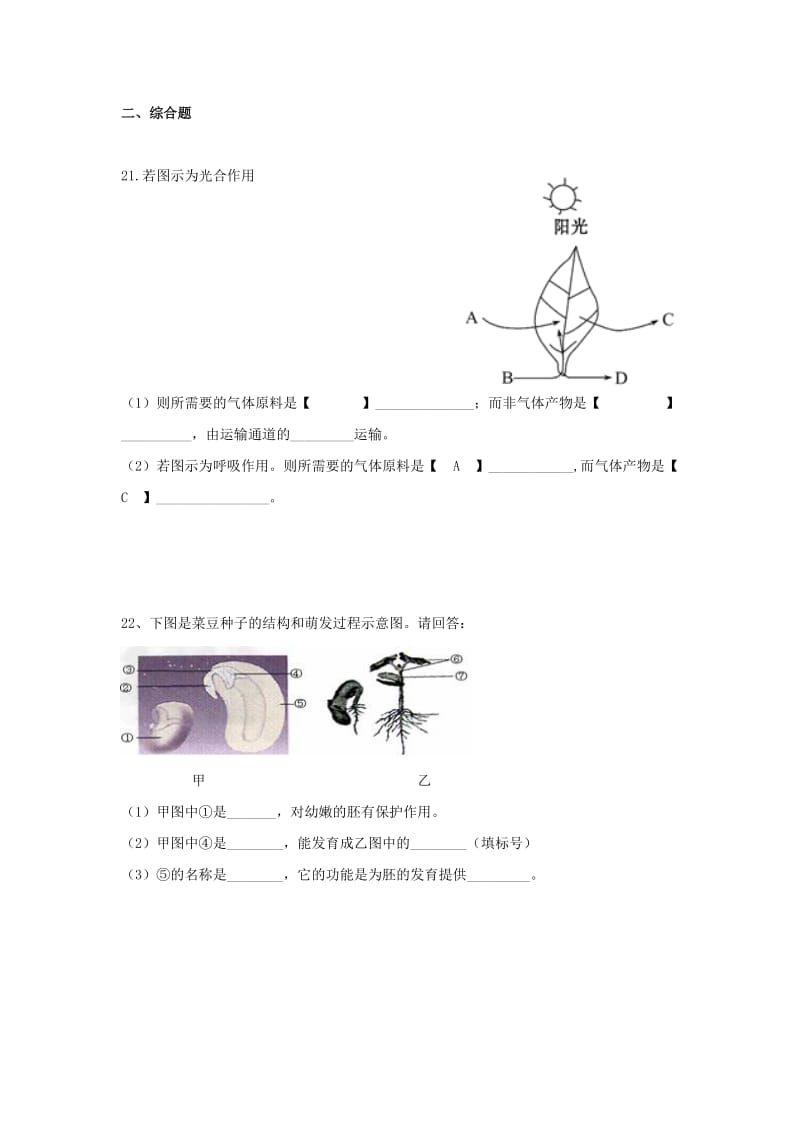 2019-2020年七年级生物上学期第二次月考试题 新人教版.doc_第3页