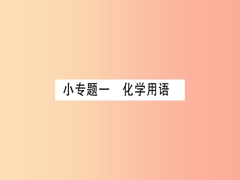 2019年秋九年级化学 小专题1 化学用语习题课件（新版）粤教版.ppt_第1页