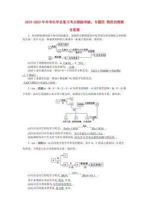 2019-2020年中考化學(xué)總復(fù)習(xí)考點(diǎn)跟蹤突破：專題四 物質(zhì)的推斷 含答案.doc