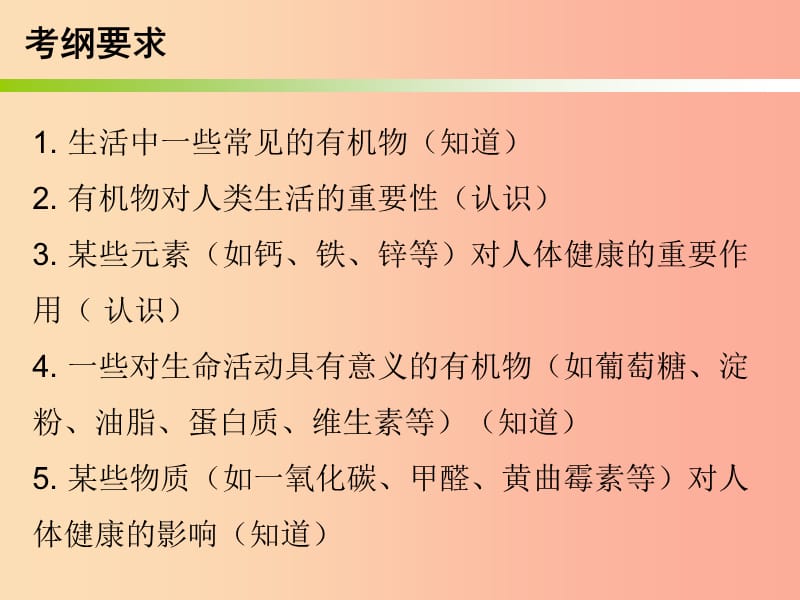 2019中考化学必备复习 第四部分 化学与社会发展 第2节 化学与生活课件.ppt_第2页