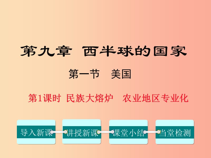 2019年春七年级地理下册 第九章 第一节 美国（第1课时 民族大熔炉 农业地区专业化）课件 新人教版.ppt_第1页