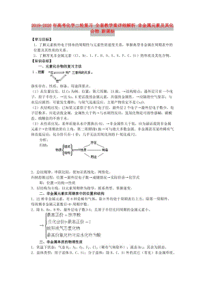 2019-2020年高考化學(xué)二輪復(fù)習(xí) 全套教學(xué)案詳細(xì)解析 非金屬元素及其化合物 新課標(biāo).doc