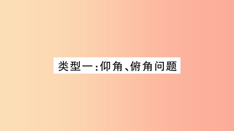 湖南省2019年中考数学复习第二轮中档题突破专项突破7解直角三角形的实际应用导学课件.ppt_第2页