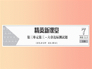 2019年七年级生物上册 第3单元 第3-6章达标测试课件 新人教版.ppt