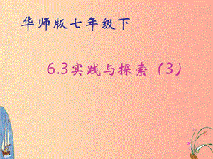 河南省七年級(jí)數(shù)學(xué)下冊(cè) 6.3 實(shí)踐與探索（3）課件 華東師大版.ppt