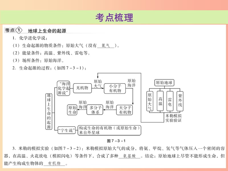 2019年中考生物总复习第七单元第三章生命起源和生物进化课件.ppt_第3页