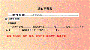 2019年中考語文總復習 第一部分 教材基礎自測 九上 古詩文 湖心亭看雪課件 新人教版.ppt