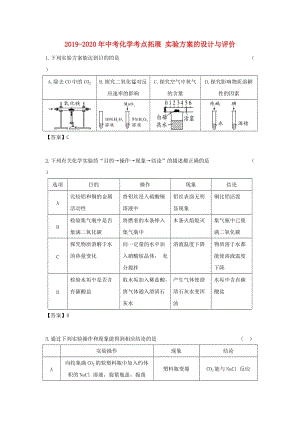 2019-2020年中考化學(xué)考點(diǎn)拓展 實(shí)驗(yàn)方案的設(shè)計(jì)與評(píng)價(jià).doc