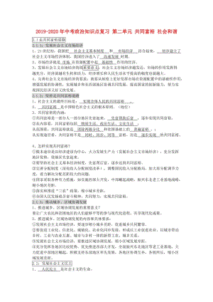 2019-2020年中考政治知識點(diǎn)復(fù)習(xí) 第二單元 共同富裕 社會和諧.doc