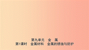 山東省2019年中考化學(xué)一輪復(fù)習(xí) 第九單元 金屬 第1課時(shí) 金屬材料　金屬的銹蝕與防護(hù)課件.ppt