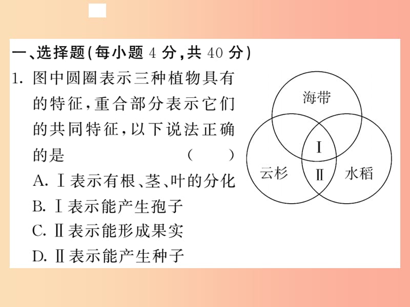 2019年八年级生物上册期末复习两周通第六单元生物的多样性及其保护过关自测试习题课件 新人教版.ppt_第2页