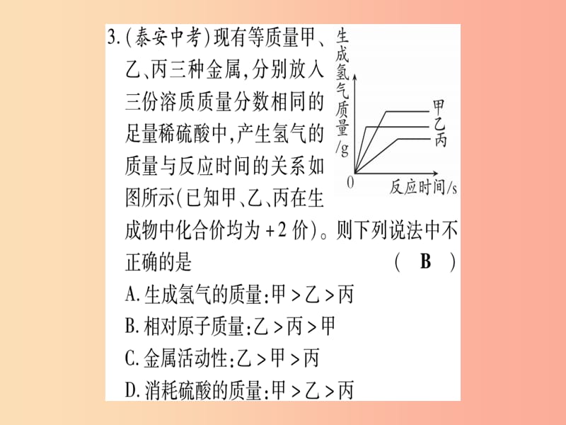 2019年秋九年级化学全册双休滚动作业21习题课件新版鲁教版.ppt_第3页