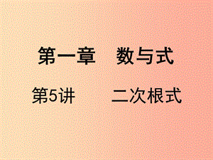 廣東省2019屆中考數(shù)學(xué)復(fù)習(xí) 第一章 數(shù)與式 第5課時(shí) 二次根式課件.ppt