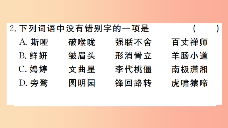 河南专版2019九年级语文上册期末专题复习二字形课件新人教版.ppt_第3页