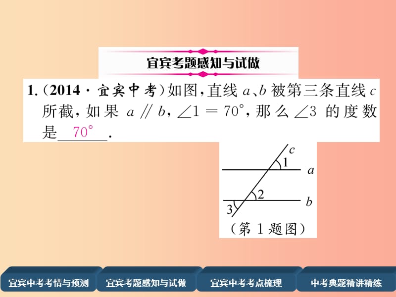 中考数学总复习第一编教材知识梳理篇第4章图形的初步认识与三角形第12讲相交线与平行线精讲.ppt_第3页