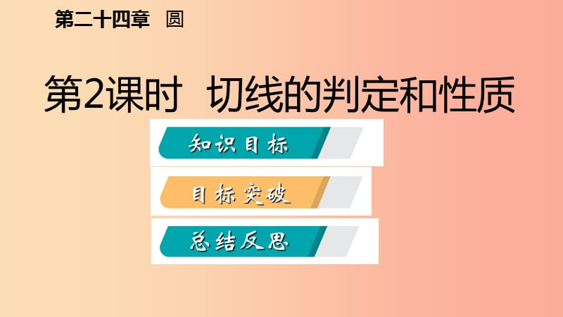 九年级数学上册 第24章 圆 24.2 点和圆、直线和圆的位置关系 24.2.2 切线的判定和性质（听课） 新人教版.ppt_第2页