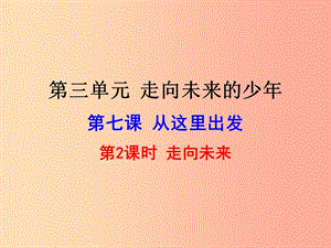 九年級道德與法治下冊 第三單元 走向未來的少年 第七課 從這里出發(fā) 第2框 走向未來課件 新人教版.ppt