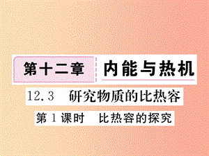 九年級物理上冊 12.3 研究物質(zhì)的比熱容（第1課時 比熱容的探究）習(xí)題課件 （新版）粵教滬版.ppt