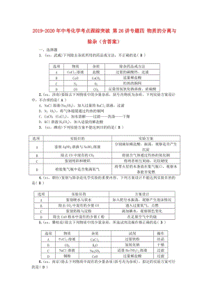 2019-2020年中考化學(xué)考點(diǎn)跟蹤突破 第26講專題四 物質(zhì)的分離與除雜（含答案）.doc