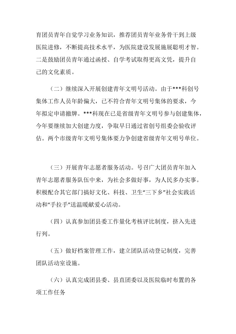 “医院团支部计划”医院工作计划.doc_第2页