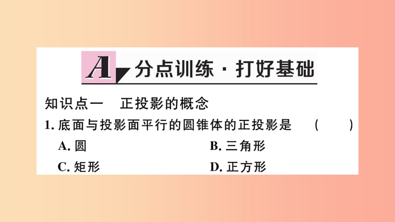 安徽专用2019春九年级数学下册第29章投影与视图29.1投影第2课时正投影习题讲评课件 新人教版.ppt_第2页