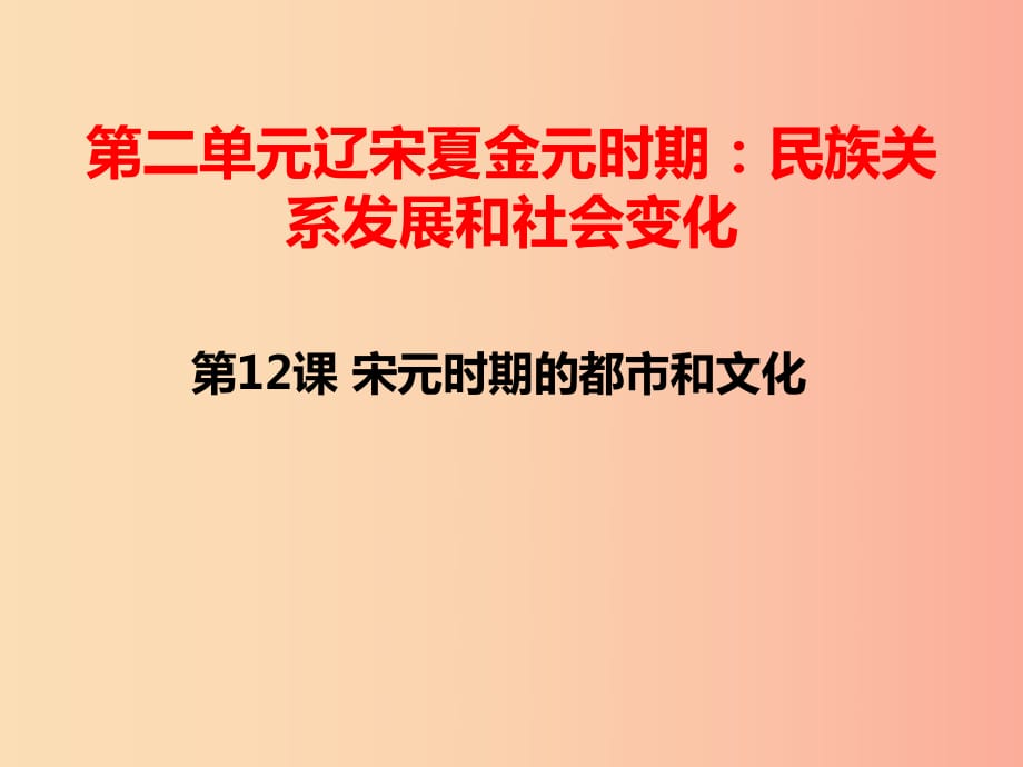 湖南省七年級歷史下冊 第12課 宋元時期的都市和文化課件 新人教版.ppt_第1頁