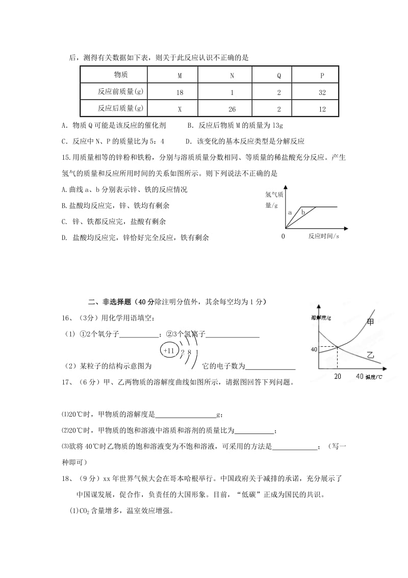 2019-2020年九年级化学复习试题（6）.doc_第3页