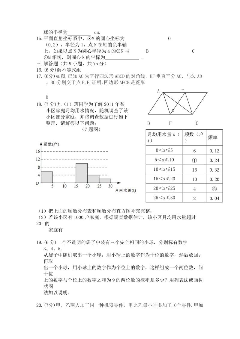 2019-2020年九年级4月第二次周考数学试题.doc_第2页