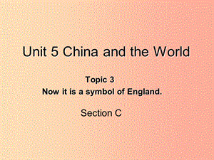 九年级英语下册 Unit 5 China and the World Topic 3 Now it is a symbol of England Section C 仁爱版.ppt