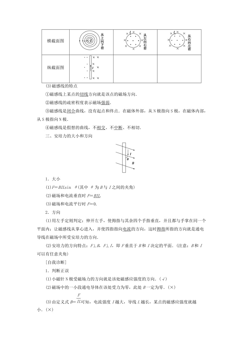 2019-2020年高考物理大一轮复习 第9章 磁场配套教案.doc_第2页