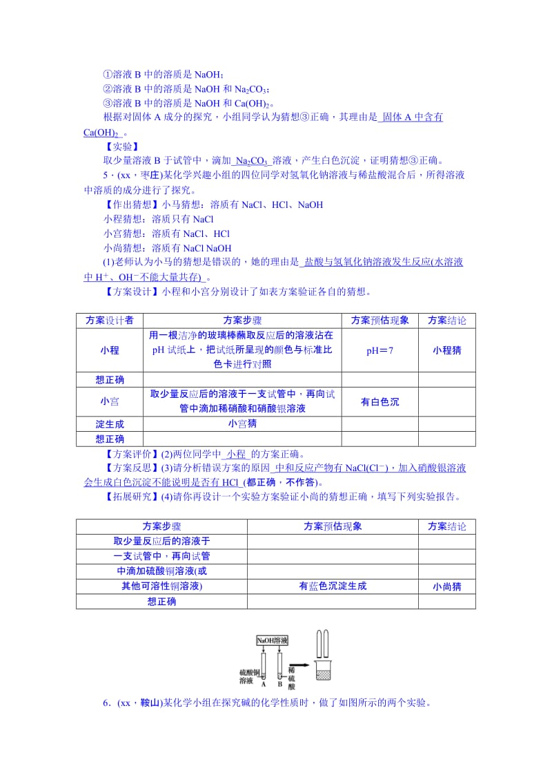 2019-2020年九年级总复习考点跟踪突破：专题六 实验探究题.doc_第3页