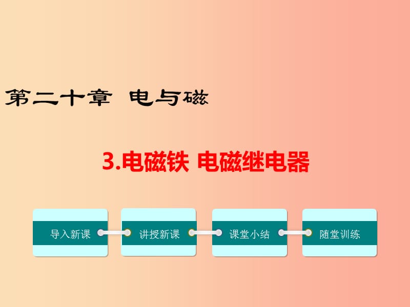 2019年春九年级物理全册第二十章第3节电磁铁电磁继电器课件 新人教版.ppt_第1页