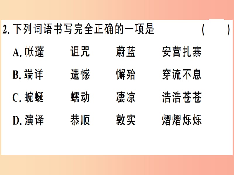 安徽专版2019春八年级语文下册第五单元18在长江源头各拉丹冬习题课件新人教版.ppt_第3页