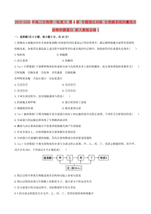 2019-2020年高三生物第一輪復(fù)習(xí) 第4章 專題強(qiáng)化訓(xùn)練 生物膜系統(tǒng)的囊泡分泌物和膜蛋白 新人教版必修1.doc