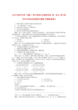 2019年高中化學(xué) 專題二 原子結(jié)構(gòu)與元素的性質(zhì) 第一單元 原子核外電子的運(yùn)動知能優(yōu)化演練 蘇教版選修3.doc