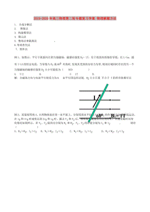 2019-2020年高三物理第二輪專題復(fù)習(xí)學(xué)案 物理解題方法.doc