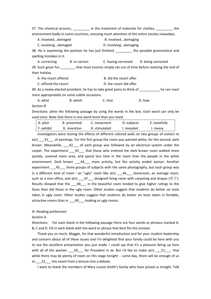 2019-2020年高三下学期3月第二次联考英语试题 无答案.doc_第2页