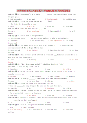 2019-2020年高三英語總復習 單選題匯編 11 動詞時態(tài)語態(tài).doc