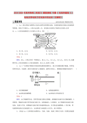 2019-2020年高考物理二輪復(fù)習(xí) 題能演練 專題3 電場和磁場 3.1 電場及帶電粒子在電場中的運(yùn)動（含解析）.doc